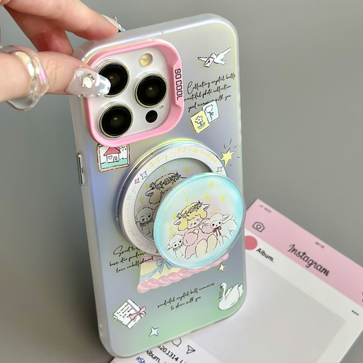 手機殼|蘋果16Pro手機殼適用iPhone15磁吸磨砂鐳射14支架華為MATE60「LR0753」24.10-1