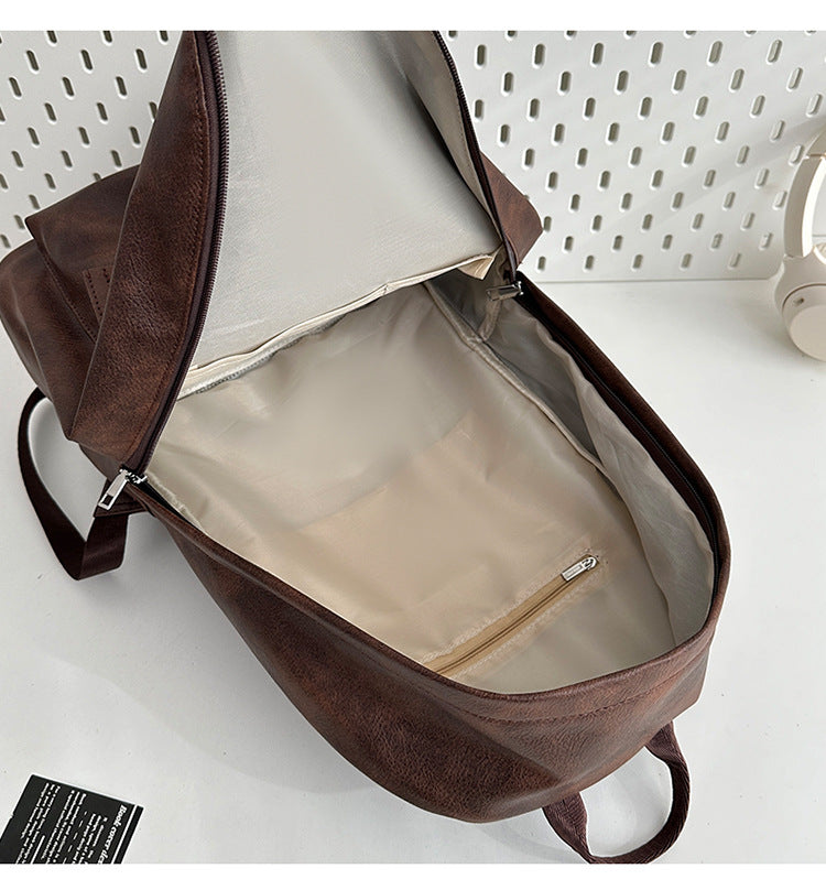 致青春|雙肩包女士大容量2024新情侶背包小眾通勤男孩大學生PU旅行書包「5613-132」24.11-4