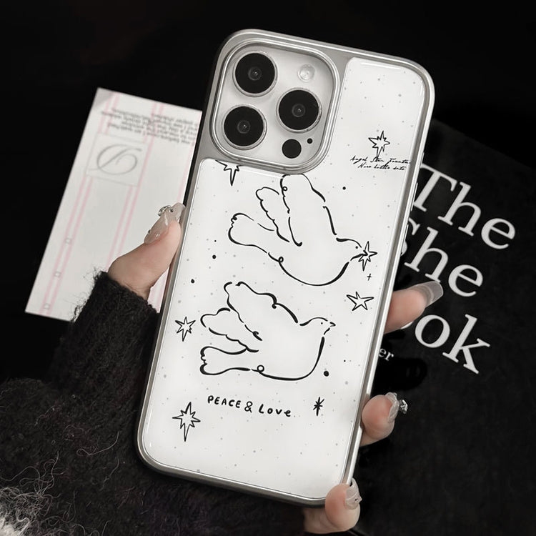 手機殼|蘋果16手機殼15適用iPhone14pro電鍍銀邊滴膠13小米14保護套「LR1536」25.03-4