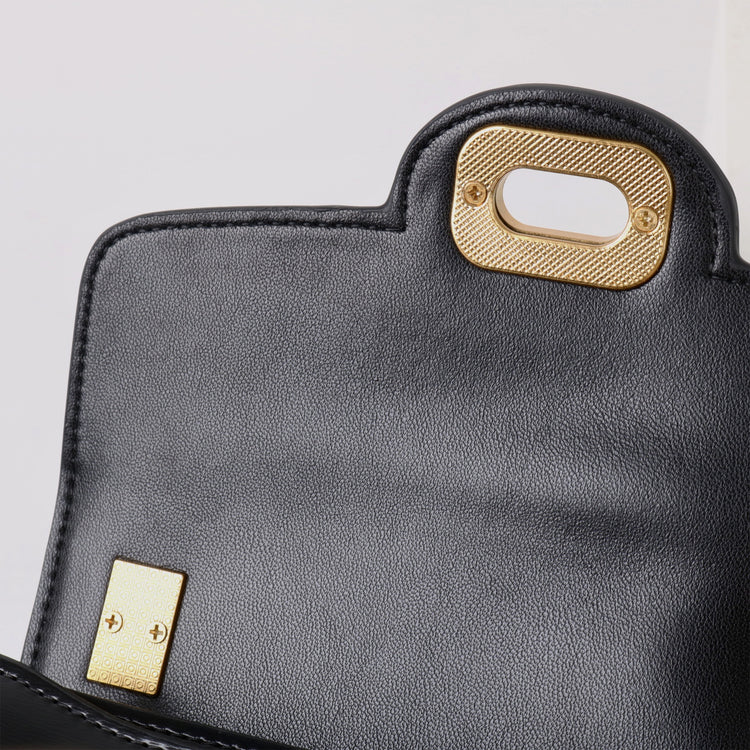 質感真皮|2025新款百搭進口小牛皮扭鎖翻蓋手提單肩腋下包精緻通勤女士包「6083」25.04-2