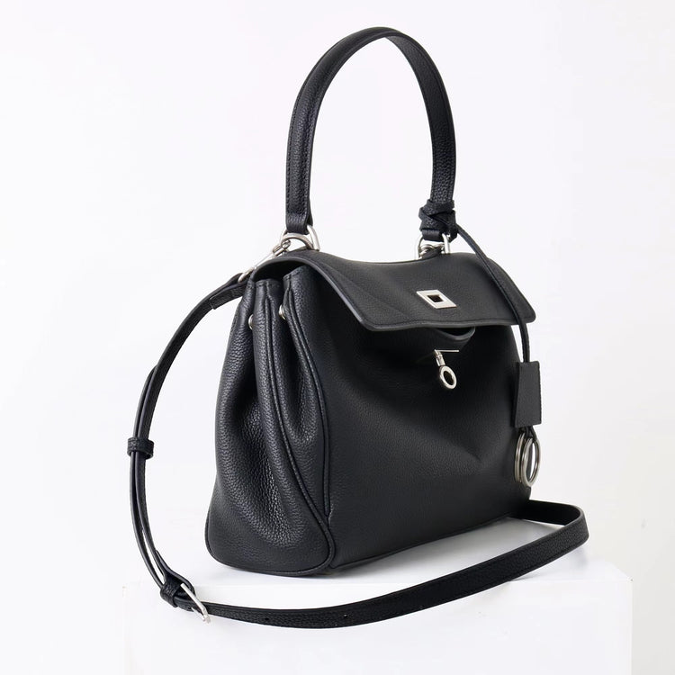 質感真皮|2025新款togo牛皮B家同款鬆弛感大小號真皮鎖扣手提包單肩斜挎包「X5133 D5134」25.12-1