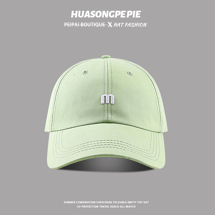 流行帽子|高品質帽子女春夏棒球帽休閒百搭簡約M刺繡字母鴨舌帽少年遮陽帽「C3791」24.04-2