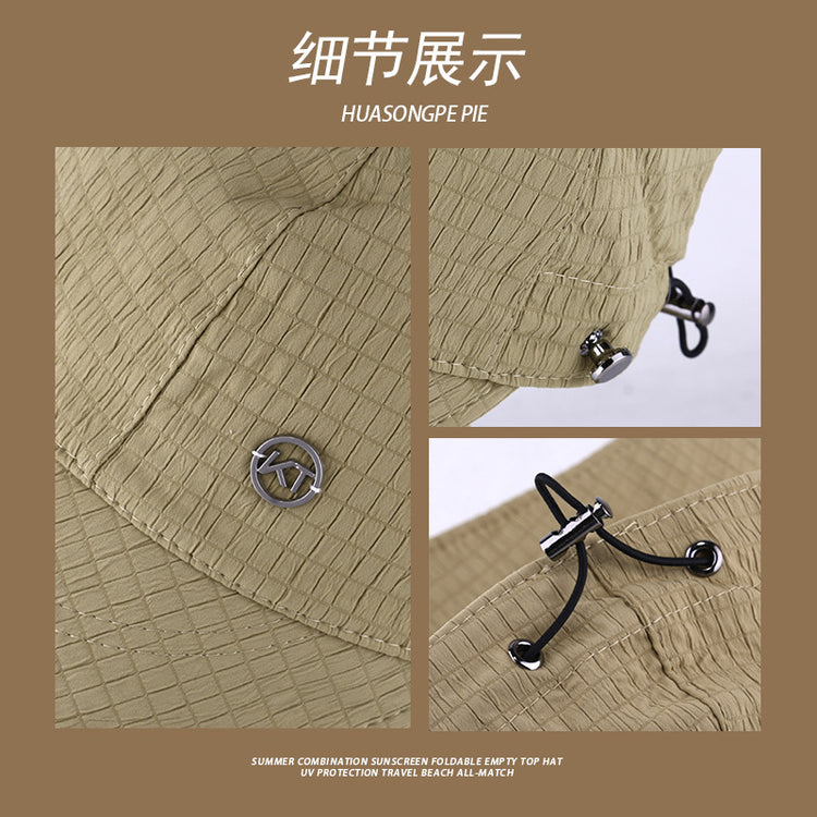 流行帽子|帽子夏季女防曬帽明星同款百搭遮陽帽趙露思同款華夫格漁夫帽百搭「C3934」24.05-2