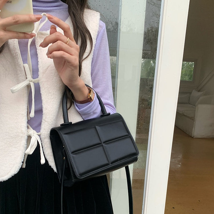 日韓流行|夏季巧克力小包女2024新款潮時尚手提小方包百搭ins單肩斜挎包「9312#」24.03-3