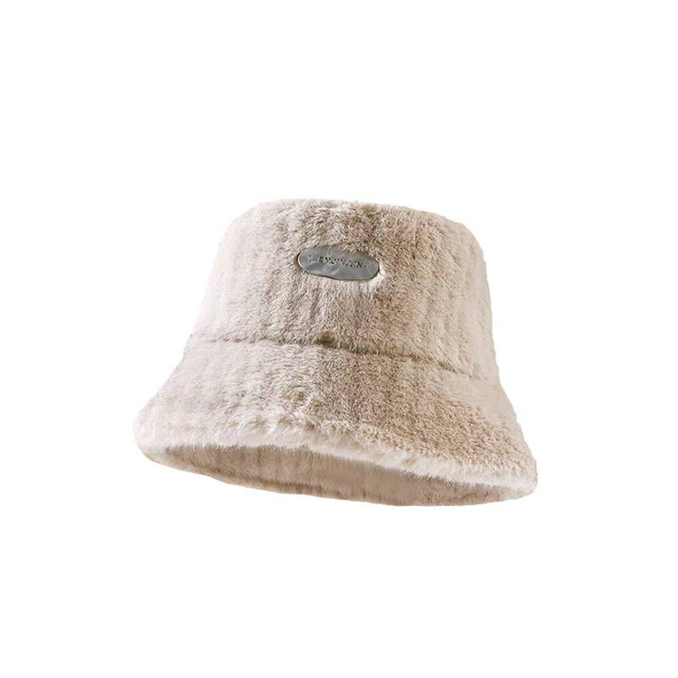 流行帽子|加絨百搭毛絨漁夫帽女秋冬保暖防寒盆帽學院風顯臉小加厚毛絨帽子「C4861」24.12-1