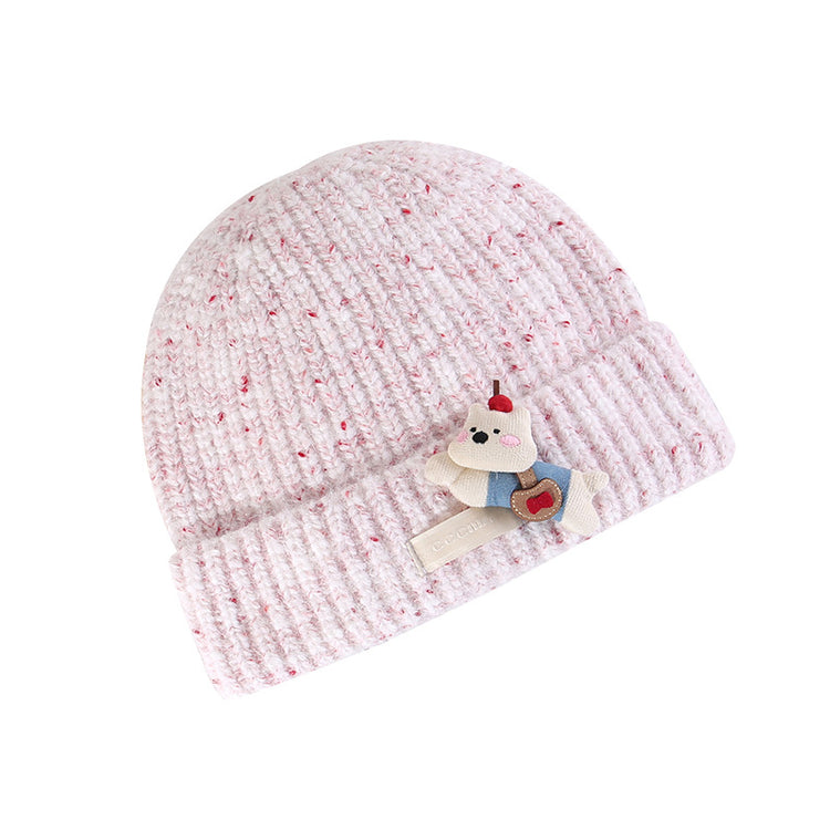 流行帽子|韓版ins卡通小狗帽子女可愛針織帽 秋冬護耳保暖毛線帽戶外冷帽男「C5557」25.09-3