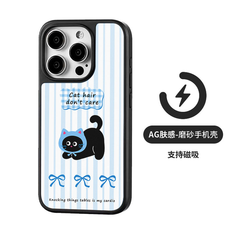 手機殼|iPhone16手機殼12適用15卡通14蘋果13Promax磁吸AG磨砂碳纖紋「WYB2010」25.05-1