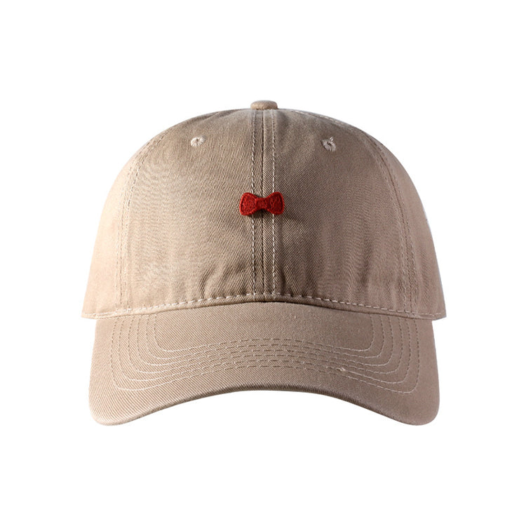 流行帽子|貼布蝴蝶結棒球帽夏季戶外顯臉小防曬帽純棉百搭學生情侶鴨舌帽女「C4123」24.07-4