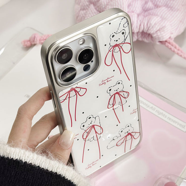 手機殼|蘋果16手機殼15ProMax電鍍銀邊滴膠適用iPhone14Pro12熊11「LR1554」25.04-4