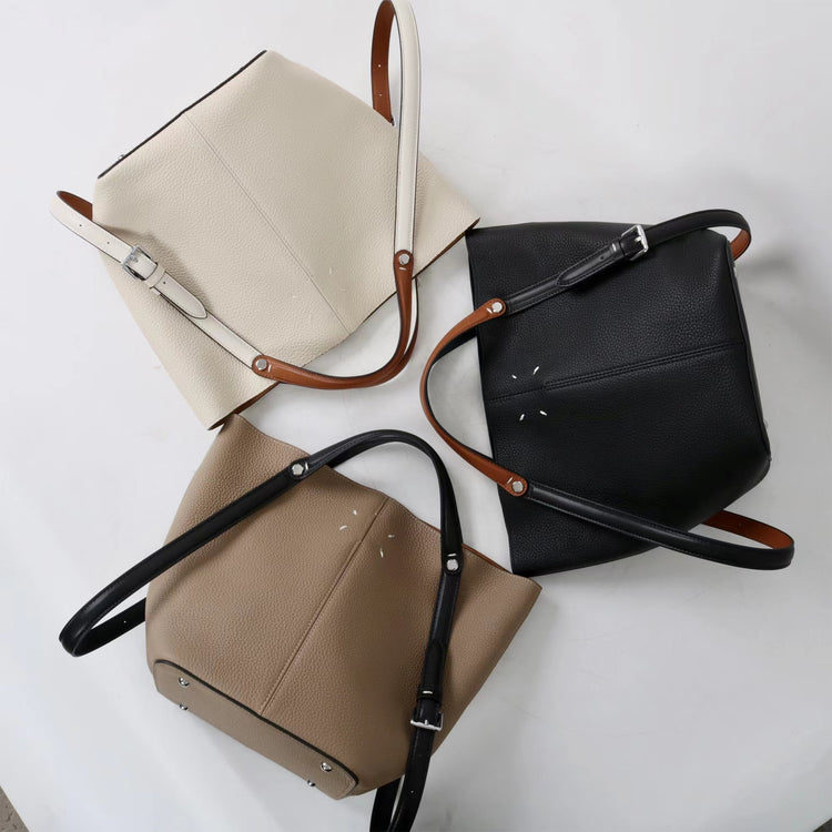 質感真皮|2025新款頭層牛皮手提托特包真皮水桶包小眾高級感腋下包時尚單肩包「2963」25.02-3