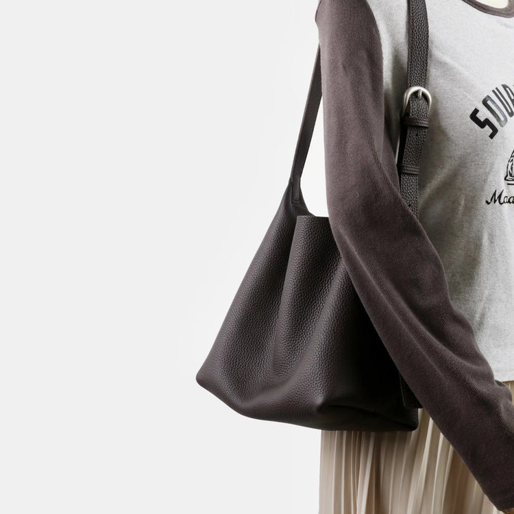 質感真皮|2025新頭層軟牛皮時尚百搭單肩斜背包高級感腋下包女包軟皮牛皮包「8315」25.09-4