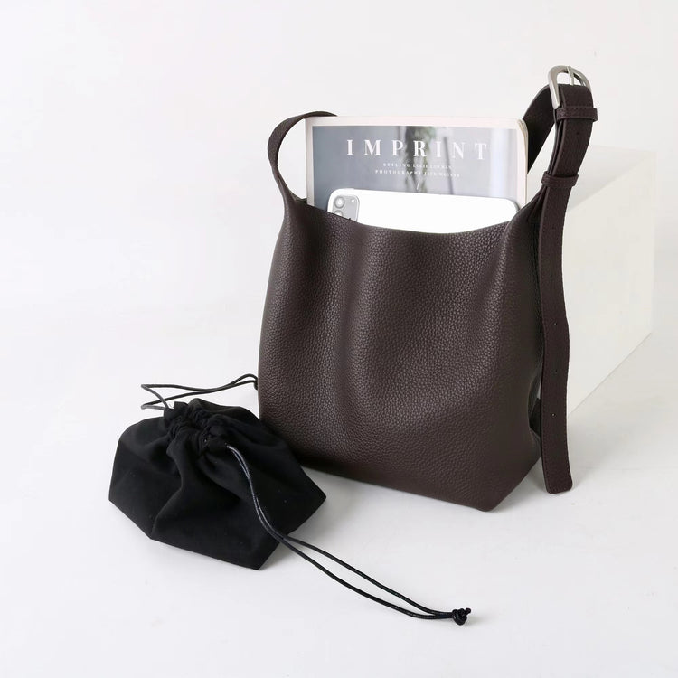 質感真皮|2025新頭層軟牛皮時尚百搭單肩斜背包高級感腋下包女包軟皮牛皮包「8315」25.09-4