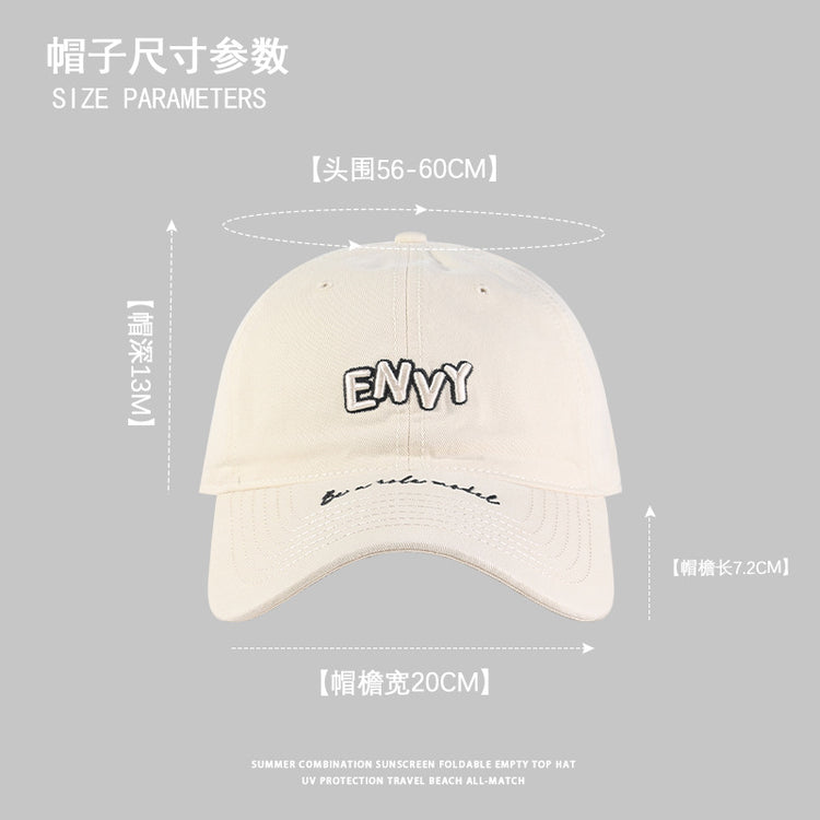 流行帽子|2024新款做舊立體刺繡純色百搭寬檐遮臉防曬棒球帽戶外出遊帽子女「C4269」24.08-2