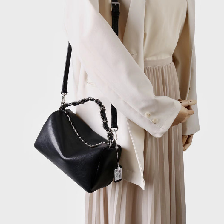 質感真皮|2025新款高級感枕頭包女牛皮大容量手提單肩包斜背包小眾設計包包「7014」25.07-1