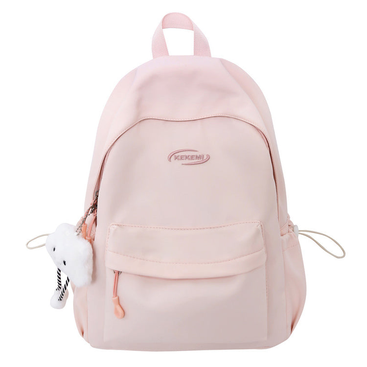 致青春|跨境簡約雙肩包少女森系純色百搭背包大容量質感初高大學生書包「9091-127」24.12-3