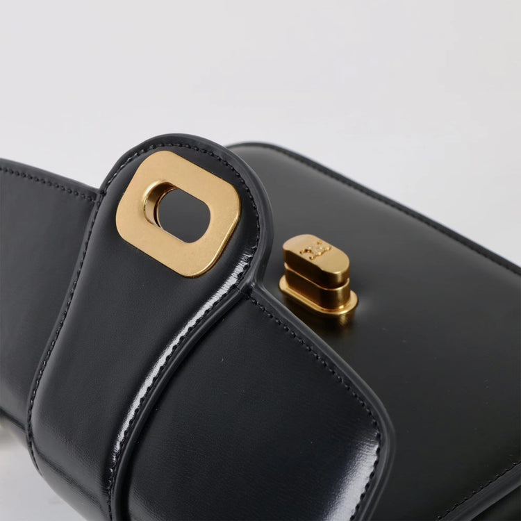 質感真皮|2025新款百搭進口小牛皮扭鎖翻蓋手提單肩腋下包精緻通勤女士包「6083」25.04-2