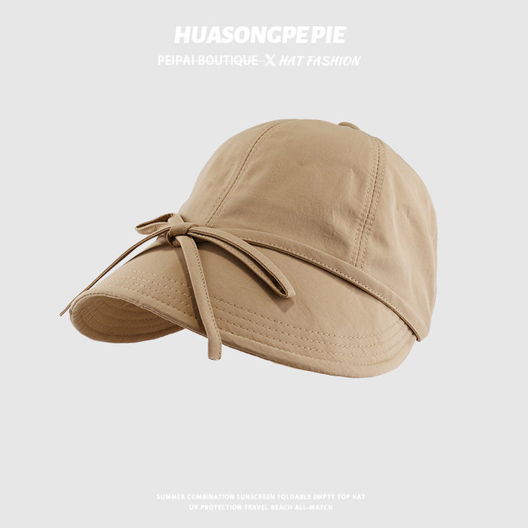 流行帽子|遮陽帽子女2024新款夏季速乾蝴蝶結漁夫鴨舌帽防曬防紫外線太陽帽「C3765」24.03-4