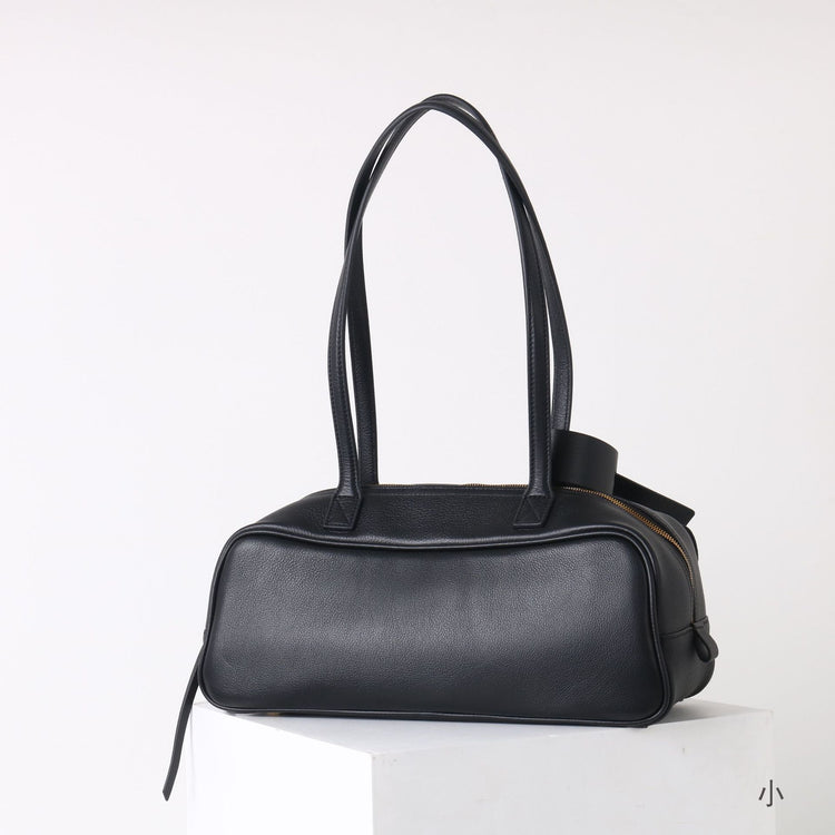 質感真皮|2025全新百搭輕奢小眾高級感波士頓大包肩托特枕頭通勤保齡球包「6163」25.07-1