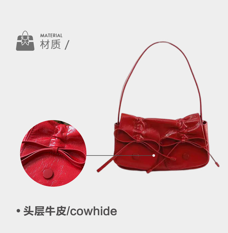 質感真皮|2024新款個性設計抽繩手提包單肩斜背包韓版辣妹廢土風多口袋包「7822」24.07-5