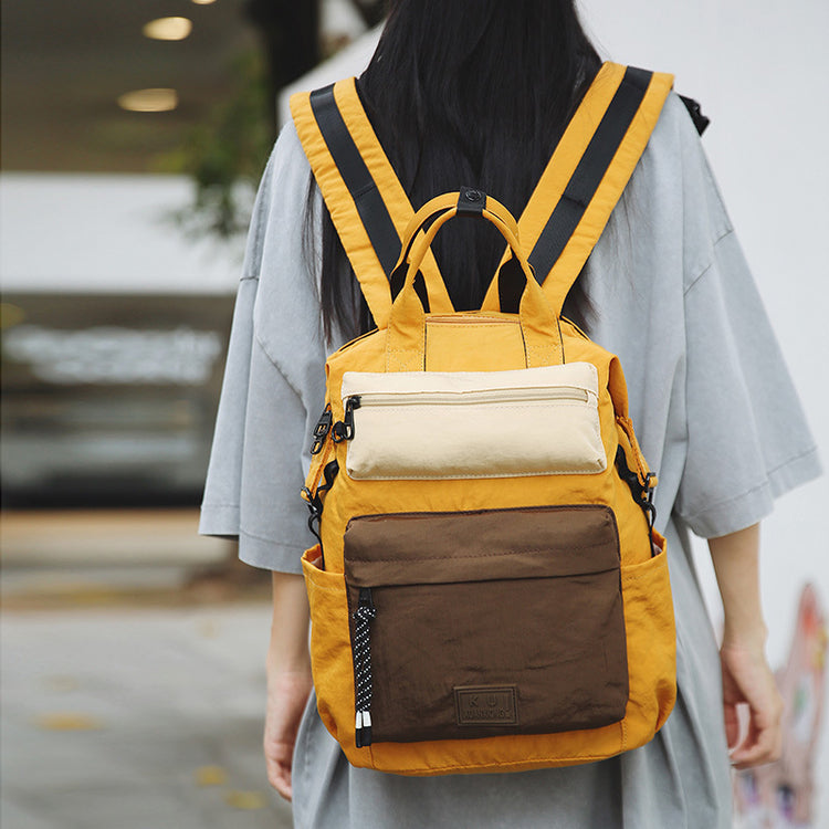 致青春|秋冬休閒雙肩包情侶款戶外旅行登山背包韓系輕便撞色手提背包「8245-130」25.08-4