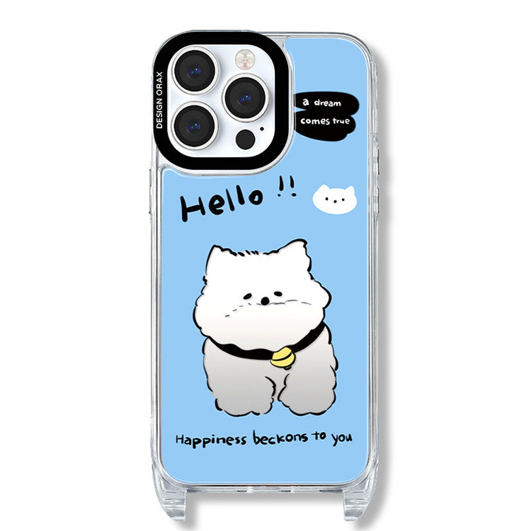 手機殼|蘋果15手機殼iPhone14pro卡通13promax適用12/11掛繩鏡面殼「WL0039」24.07