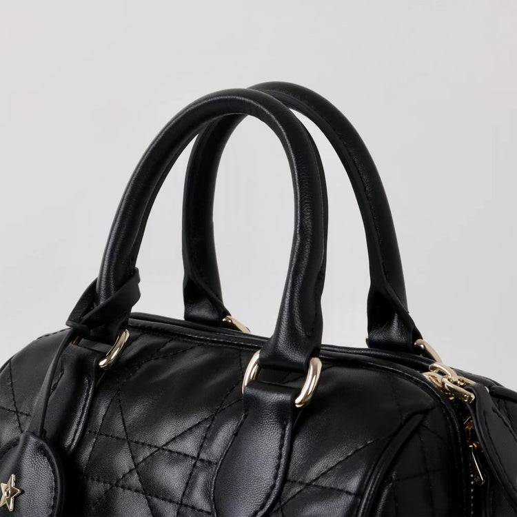 質感真皮|2025新款高級感羊皮時尚百搭枕頭包波士頓保齡球包手提斜挎女包包「8152」25.05-1