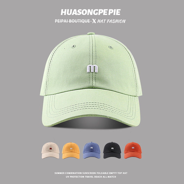 流行帽子|高品質帽子女春夏棒球帽休閒百搭簡約M刺繡字母鴨舌帽少年遮陽帽「C3791」24.04-2