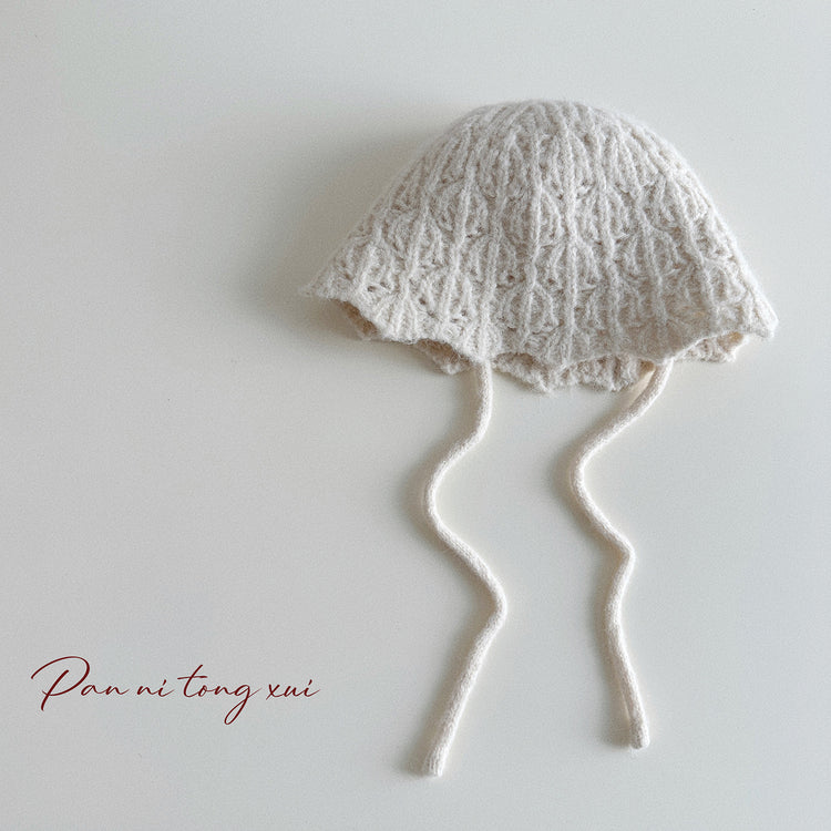 流行帽子|花邊針織漁夫帽女秋冬新款顯臉小韓版可愛小清新防風護耳保暖帽子「PM2712」24.10-1