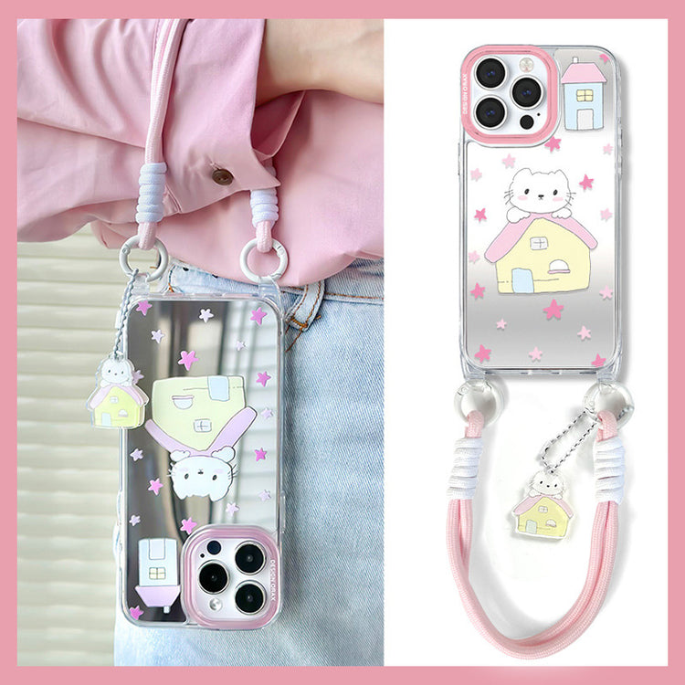 手機殼|蘋果15手機殼iPhone14pro適用12掛繩鏡面殼13promax卡通11「WL0038」24.07