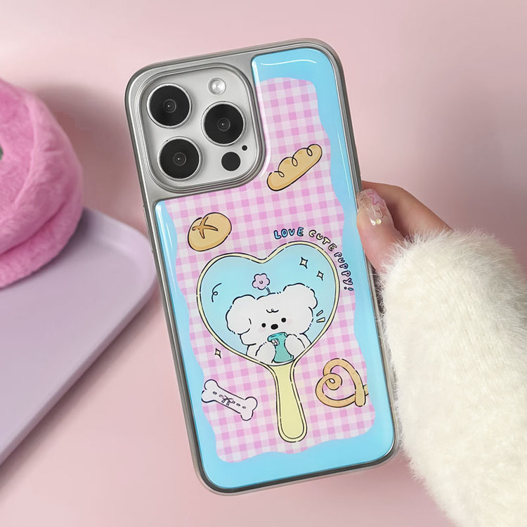 手機殼|iPhone16Pro高級感蘋果15ProMax手機殼14plus電鍍銀邊滴膠適「LR1556」25.04-4