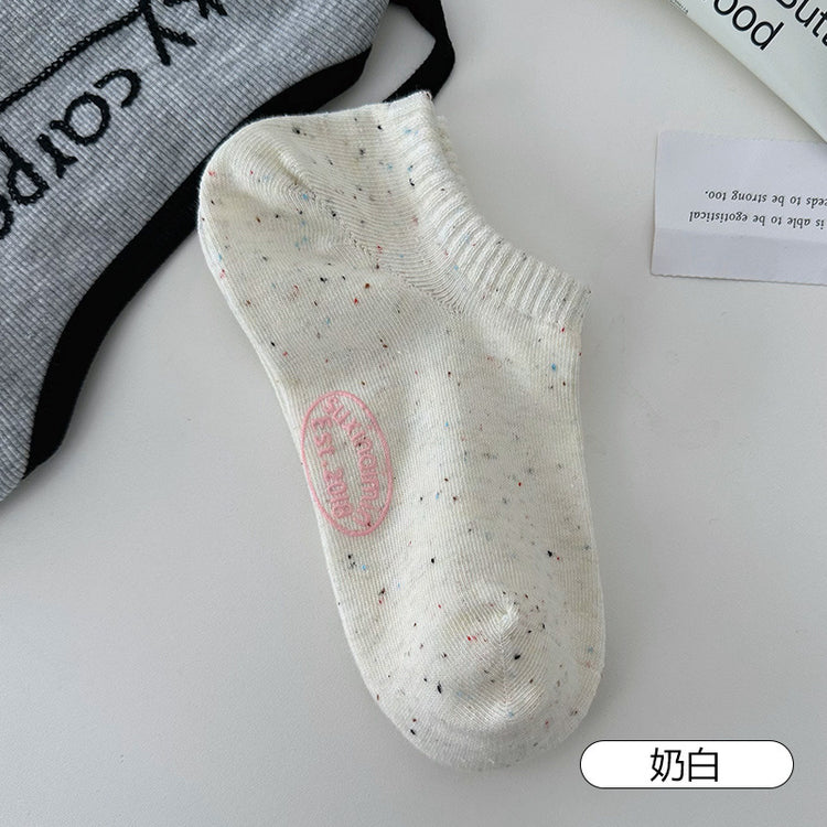 女襪|夏季薄款船襪女硅膠防滑不掉跟淺口隱形襪棉質親膚透氣吸汗短襪「AM2407」25.06-3