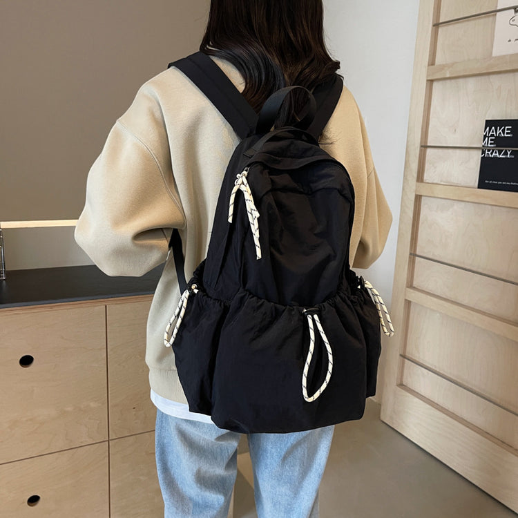致青春 | 海外熱銷輕便雙肩包女2024新款休閒尼龍旅行背包大學生大容量書包「90670-129」24.10-4