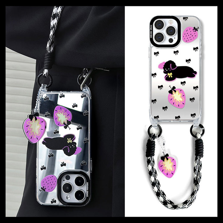 手機殼|蘋果15手機殼女iPhone14pro適用12掛繩鏡面殼13promax卡通11「WL0036」24.07