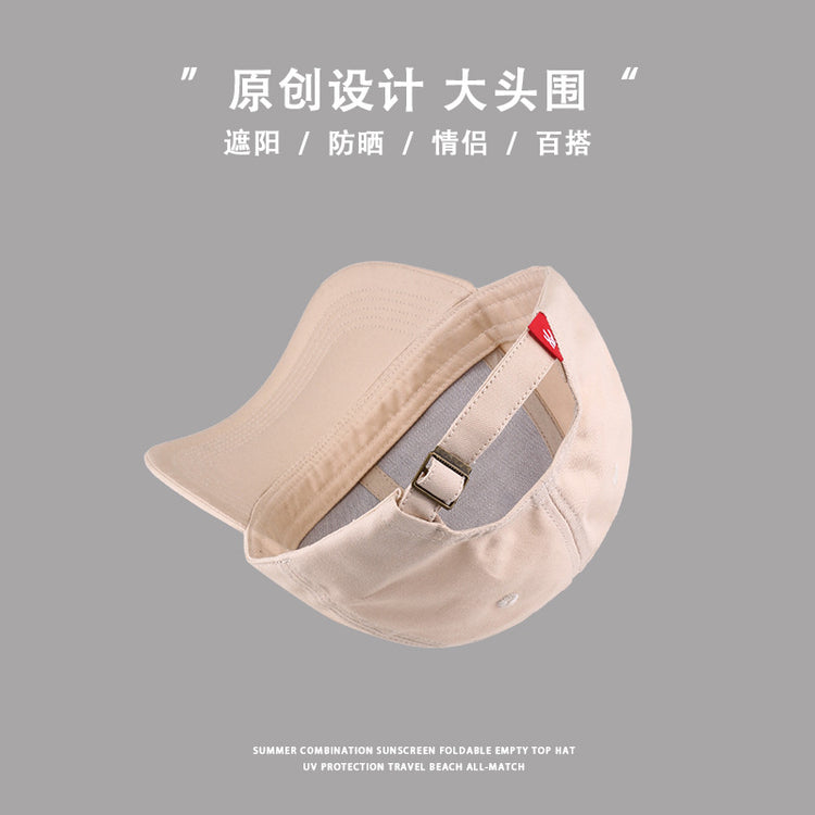 流行帽子|帽子遮陽帽女防曬硬頂大頭圍棒球帽原創設計顯臉小防紫外線鴨舌帽「C3775」24.03-4