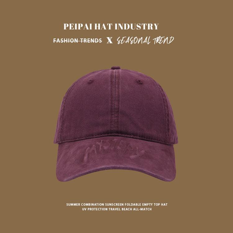 流行帽子|早春新款棒球帽子女純棉軟頂寬檐顯臉小遮陽帽學生穿搭鴨舌帽子男「C4883」24.12-5