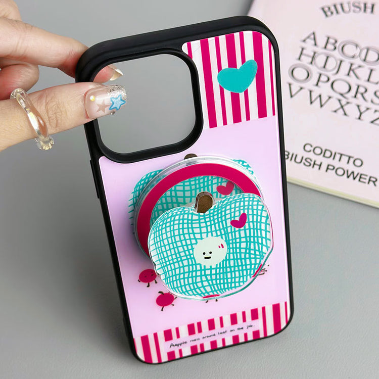 手機殼|14Promax蘋果16手機殼iPhone15磁吸磨砂黑框殼適用12磁吸支架「WL0135」24.12-2