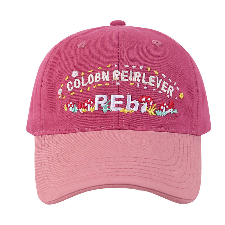 流行帽子|網紅花朵字母刺繡帽子女棒球帽春夏甜美百搭遮陽帽顯臉小鴨舌帽潮「C5205」25.04-4