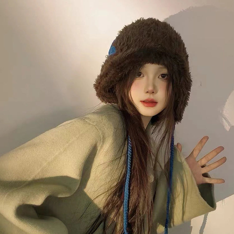 流行帽子|巴拉克拉法帽冬天保暖針織帽可愛蝴蝶結甜美百搭護耳帽學生毛絨帽「C4567」24.12-2