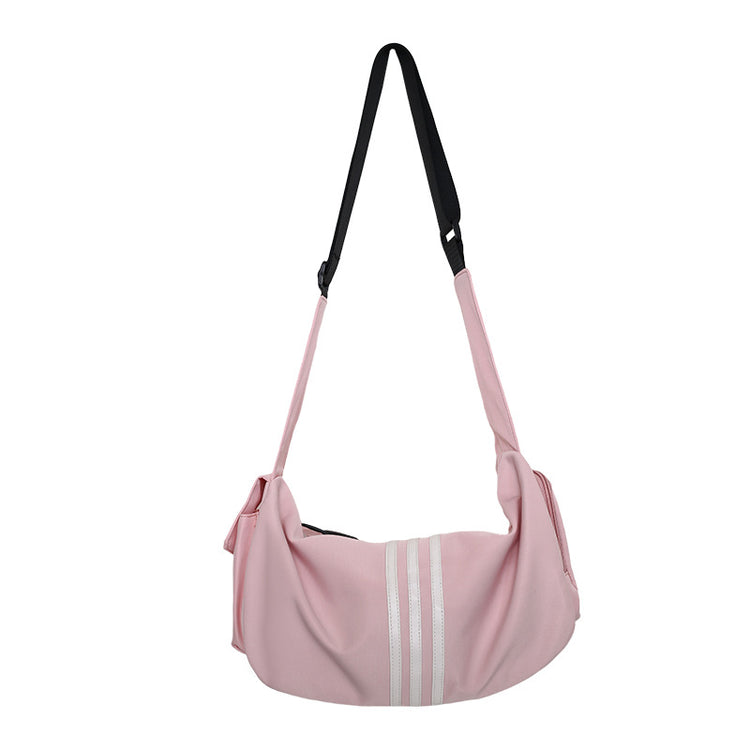 致青春|新款運動健身包尼龍簡約斜背包女防水大容量吐司包旅行單肩包「6828-118」24.09-2