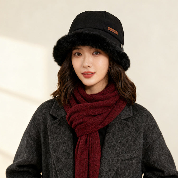 流行帽子|毛絨帽子女冬季新款加絨漁夫帽加厚騎車保暖棉帽東北戶外防寒盆帽「C3399」25.11-2