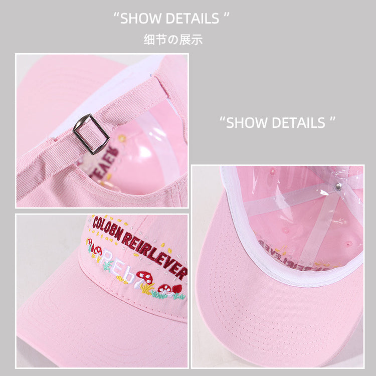流行帽子|網紅花朵字母刺繡帽子女棒球帽春夏甜美百搭遮陽帽顯臉小鴨舌帽潮「C5205」25.04-4