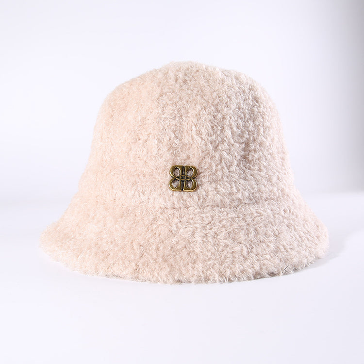 流行帽子|羊羔毛絨漁夫帽子女秋冬2025新款保暖加厚防寒盆帽時尚百搭水桶帽「C5870ASD」25.12-1