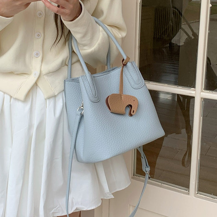 日韓流行|高級感時尚春夏小包包女2025新款百搭斜挎水桶包時尚手提菜籃子包「9537#」25.03-2