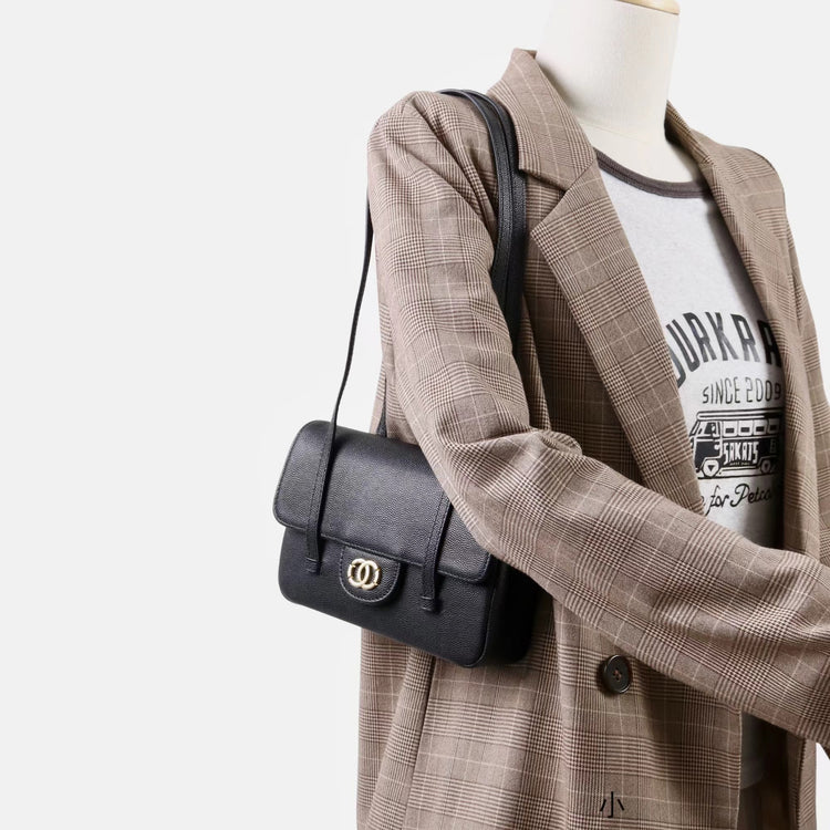 質感真皮|2025新款球紋頭層牛皮復古小香風jennie同款腋下包小方包單肩包女「X9011 D9012」25.12-1