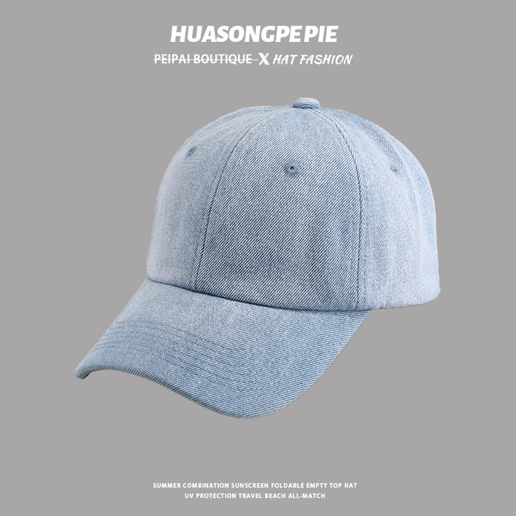 流行帽子|純色牛仔棒球帽女春夏個性復古鴨舌帽學生顯臉小百搭高品質遮陽帽「C3629」24.02-1