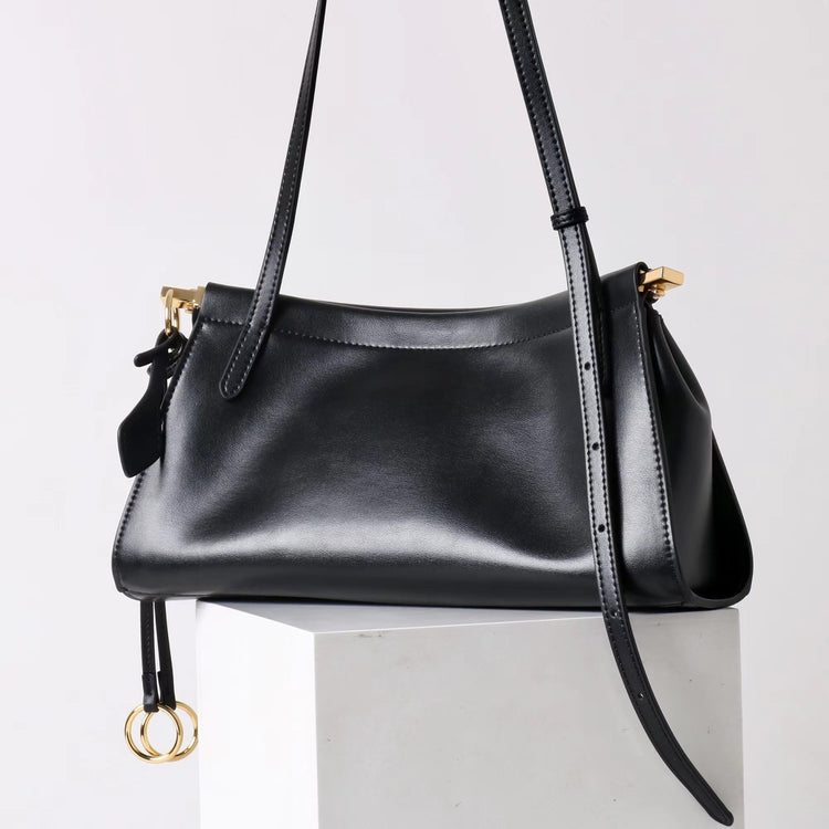 質感真皮|2025新款牛皮腋下復古法式法棍夾子包小眾設計極簡風通勤簡約包「3336」25.06-2