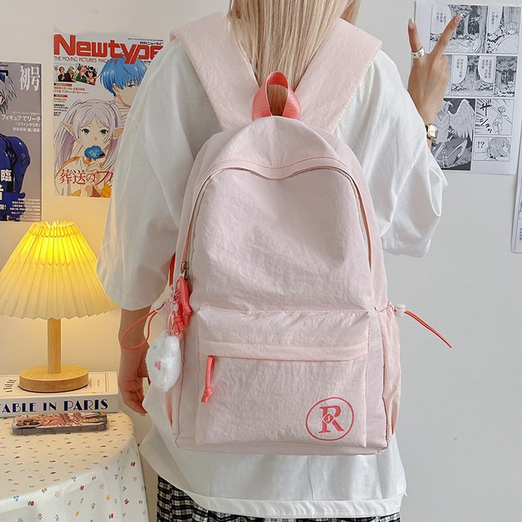 致青春|小清新休閒書包女大學生ins大容量簡約背包國中高中生百搭雙肩包「1018-125」25.09-2