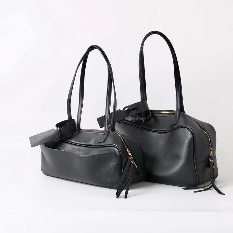 質感真皮|2025全新百搭輕奢小眾高級感波士頓大包肩托特枕頭通勤保齡球包「6163」25.07-1