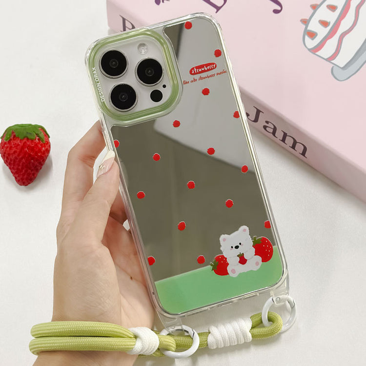手機殼|iPhone15pro手機殼適用14掛繩鏡面殼蘋果16手機殼13promax女「LR1268」24.12-4