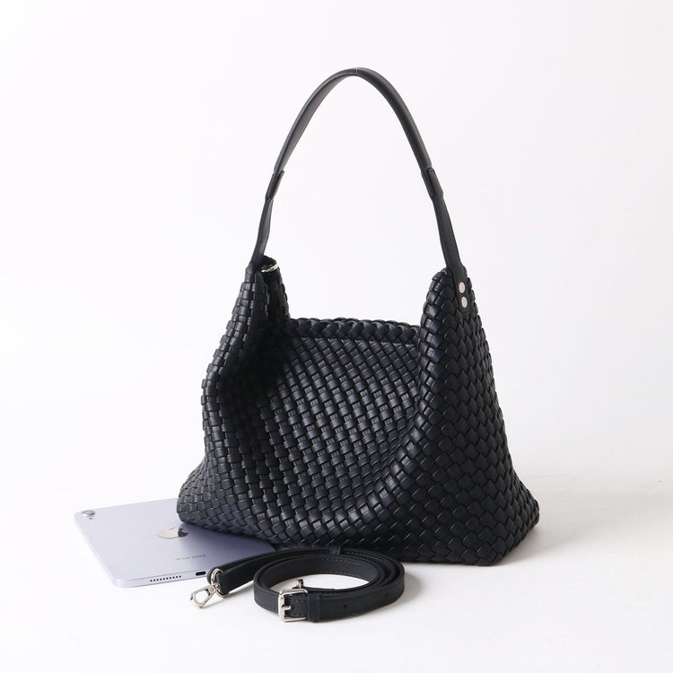 質感真皮|2025新款編織托特包女新款小眾設計高級感通勤大容量單肩腋下包包「7030」25.06-3